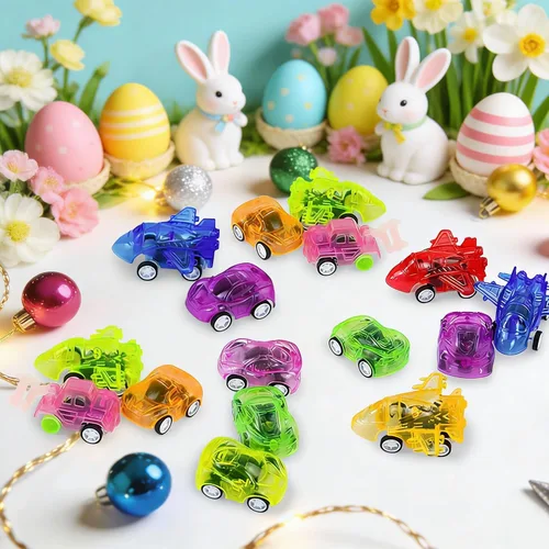 Vista 2 de Vileafy 50 mini autos de tracción para niños – rellenos de huevos de Pascua, bolsas de regalos de cumpleaños, recompensas de aula, recuerdos