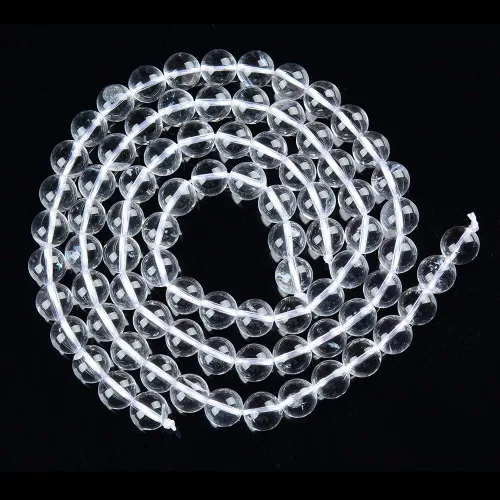 Vista 2 de Hermosas cuentas sueltas de piedras preciosas naturales, redondas, lisas y redondas de aproximadamente 15.5 pulgadas, collar de pulsera para hacer