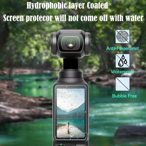 Vista 4 de Paquete de 6 protectores de pantalla para DJI Osmo Pocket 4/3, vidrio templado de dureza 9H + protector de lente para accesorios DJI Pocket 4/3