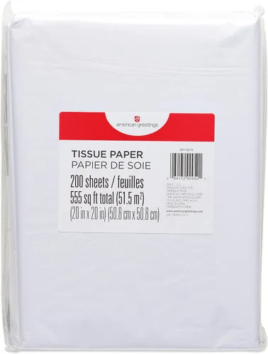 Vista 6 de American Greetings 200 hojas de 20 pulgadas x 20 pulgadas. Papel de seda blanco a granel para cumpleaños, bolsas de regalo, bricolaje, manualidades