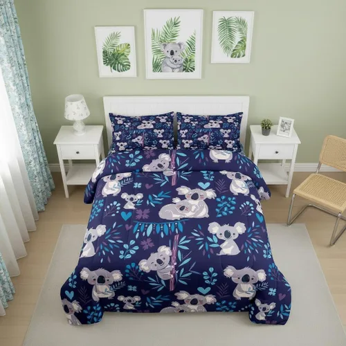Vista 23 de Manfei Juego de edredón de calavera de azúcar para niños, juego de ropa de cama con temática de calaveras de Halloween, ropa de cama de estilo Azul