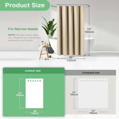 Vista 625 de Cortina de ducha de tela Dynamene verde oscuro - Cortinas de baño de tela de nido de abeja texturizadas resistentes, juego de cortinas de baño