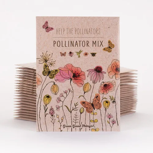 Vista 2 de Bentley Pollinator Mix - Pre-Filled, Non-GMO, Non-Coated Butterfly Packets - 25 Annual Wildflower Seeds - Perfect Eco-Friendly Gift