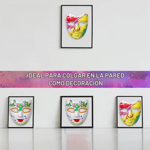 Vista 5 de Sumind 50 máscaras de papel maché de Halloween blancas en blanco