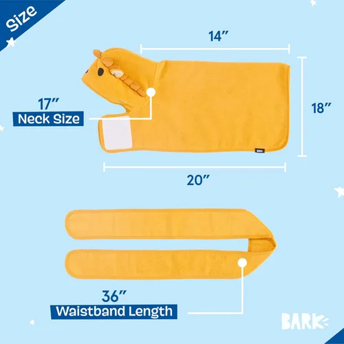 Vista 17 de Bata de baño para perros Barkbox de secado rápido con cierre de gancho y bucle y atadura envolvente, ropa linda para perros, fácil de limpiar