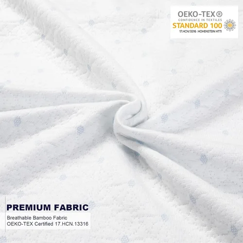 Vista 2 de Ferlizer Funda protectora de colchón Queen de 3 pulgadas, certificado Oeko-Tex, funda de bambú con cremallera para cubrecolchón con correas 3