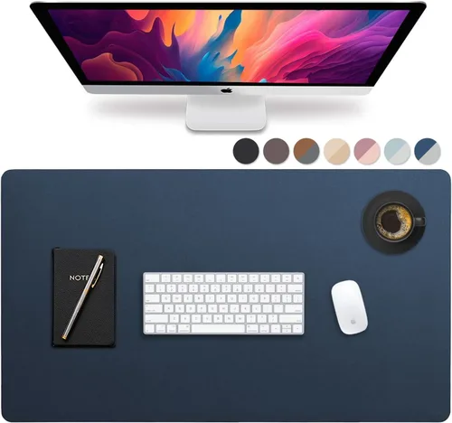 Vista 35 de Vine Creations Tapete de Escritorio de Cuero Grande 44" x 22", Tapete Protector de Escritorio, Almohadilla de Escritorio de Cuero PU, Almohadilla