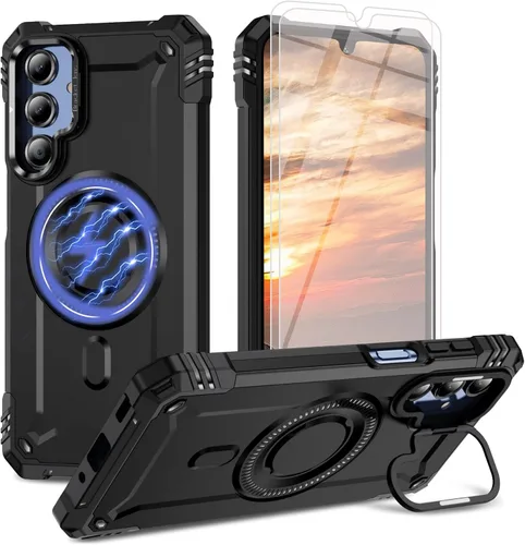 Vista 25 de Funda para teléfono Samsung Galaxy A16 5G [protección contra caídas de grado militar de 15 pies] con 2 protectores de pantalla de vidrio templado