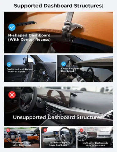 Vista 5 de LISEN para iPhone 17 Air para soporte de teléfono de coche Magsafe de 360 grados, soporte de tablero, soportes magnéticos para salpicadero de coche