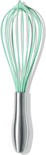 Vista 17 de OYV Batidor de 8 pulgadas, mango ergonómico, batidor de acero inoxidable 18/10 apto para lavavajillas, batidor de metal de cocina profesional