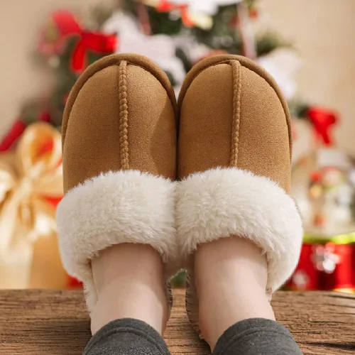 Vista 2 de Litfun Pantuflas mullidas de espuma viscoelástica para mujer, zapatos de invierno para interiores y exteriores