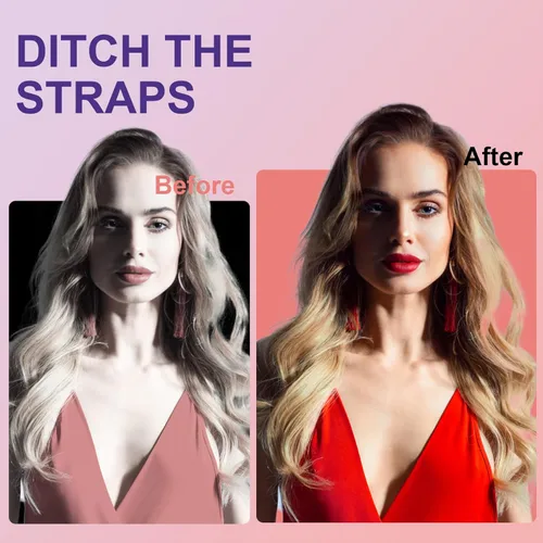 Vista 6 de Kit de cinta adhesiva para senos Boobytape para levantamiento de senos con 1 cinta corporal, 2 pétalos de pecho de silicona, 12 calcomanías