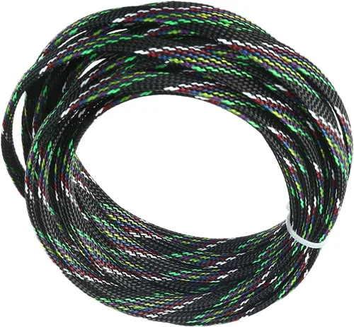 Vista 37 de Wenheww - Funda de cable trenzada expandible de PET, de 1.64 pies a 3/8 pulgadas, manga negra para organización de cables, protector de cable