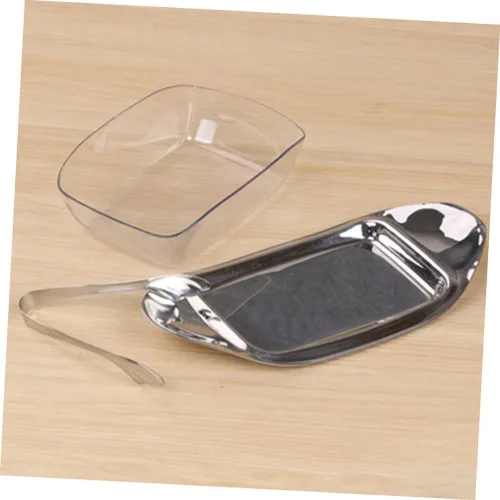 Vista 7 de BESTonZON 1 juego de platos de queso para refrigerador, soporte de mantequilla, de acero inoxidable, plato de mantequilla de metal, mini