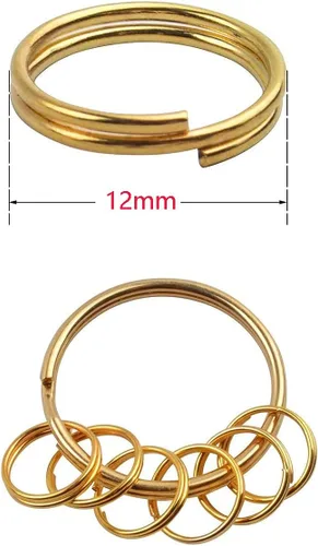 Vista 2 de GBSTORE 200 anillos de salto redondos divididos de 0.472 pulgadas (0.472 in) para hacer joyas (dorado)