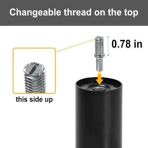 Vista 2 de Juego de 4 patas de metal de 5 pulgadas para base de cama ajustable eléctrica