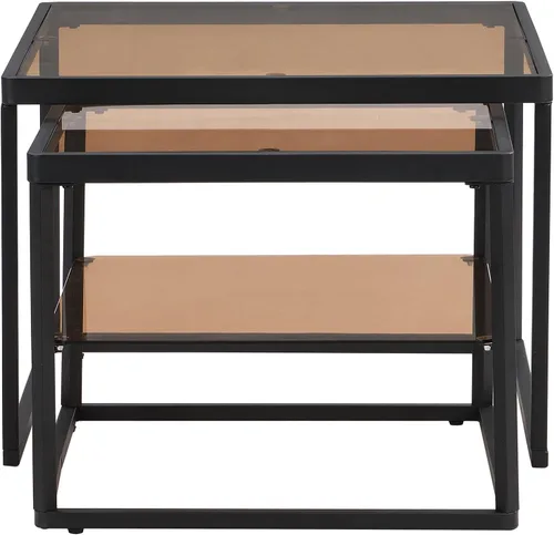 Vista 52 de Mesa auxiliar elevable, mesa auxiliar multifuncional con estantes abiertos, mesa de comedor moderna para sala de estar, oficina en casa (negro #004)