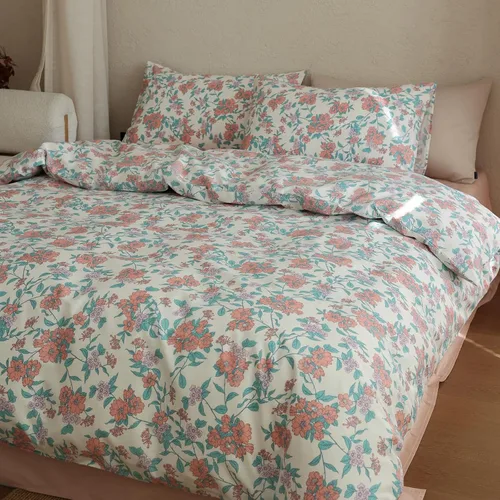 Vista 31 de Juego de funda de edredón con estampado floral estético, tamaño individual XL, acogedor juego de ropa de cama de algodón, tamaño individual XL