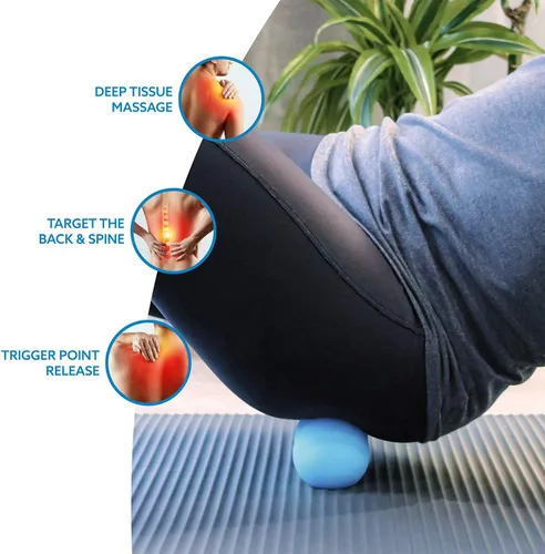 Vista 4 de 3DActive Juego de 3 bolas de masaje para masaje de tejido profundo, terapia de puntos de activación, movilidad y recuperación muscular. Juego de 3