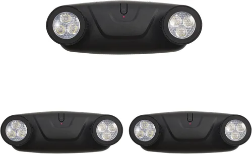 Vista 8 de TANLUX Luces de emergencia LED con batería de respaldo, dos cabezales ajustables para luces comerciales, certificación UL, CA 120/277V, cableadas