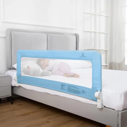 Vista 17 de ComfyBumpy Paquete de 1 riel de cama para niños pequeños de 35.5 pulgadas de largo x 19.5 pulgadas de alto, rieles de cama para niños pequeños, Azul