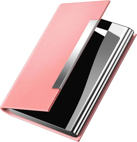 Vista 12 de Padike Tarjetero para tarjetas de visita, estuche profesional de piel sintética y acero inoxidable para múltiples tarjetas, tarjetero para tarjetas