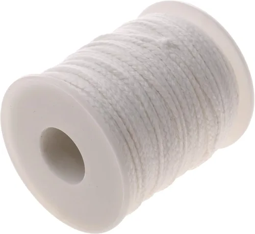 Vista 4 de Mechas de vela 100% algodón natural, rollo de 200 pies de cordel, bobinas trenzadas, velas de cera de abejas sin humo, mechas para hacer velas