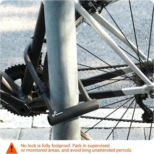 Vista 7 de Sportneer Candado para bicicleta: Candado en U resistente para bicicleta con cable de acero de seguridad de 1,8 m - grillete de 18 mm para bicicleta