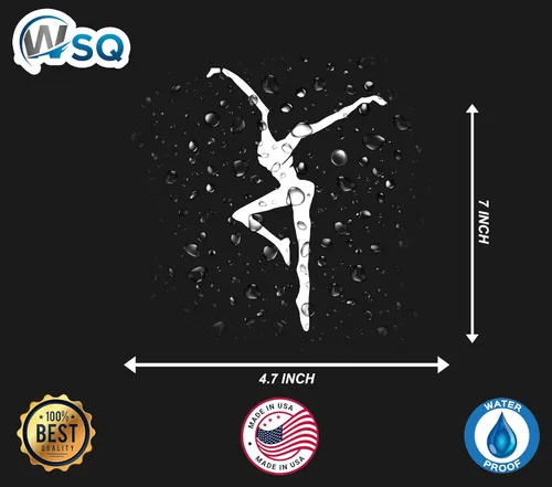 Vista 4 de WSQ Fire Dancer - Vinilo blanco de alta calidad para parachoques de coche, camión, camioneta, SUV, ventana, pared, barco, vasos, laptop, o cualquier