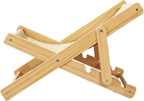 Vista 4 de Semme Cat Hammock Bed with Unique Design Breathable Wooden Raised Pet Bed for Indoor Cats and Small Pets (Canvas Style)