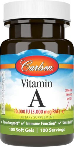 Vista 9 de Carlson - Vitamina A, palmitato de 15000 UI (4500 mcg RAE), Salud de la visión, piel sana, 120 cápsulas blandas