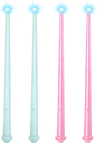 Vista 10 de Sumind 4 varitas mágicas iluminadas de princesa de hadas con sonido, varita de mago de bruja iluminadora, accesorio de disfraz para Navidad, fiesta