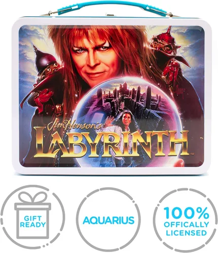 Vista 8 de AQUARIUS Labyrinth - Caja grande de diversión, caja de almacenamiento de lata resistente con mango de plástico y cubierta frontal en relieve