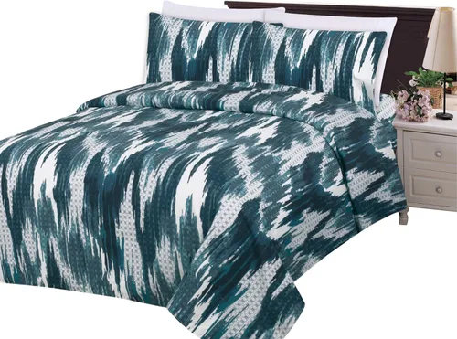 Vista 10 de Marina Decoration Juego de funda de edredón de 3 piezas con 2 fundas de almohada, diseño de rayas negras y grises, tamaño doble/matrimonial