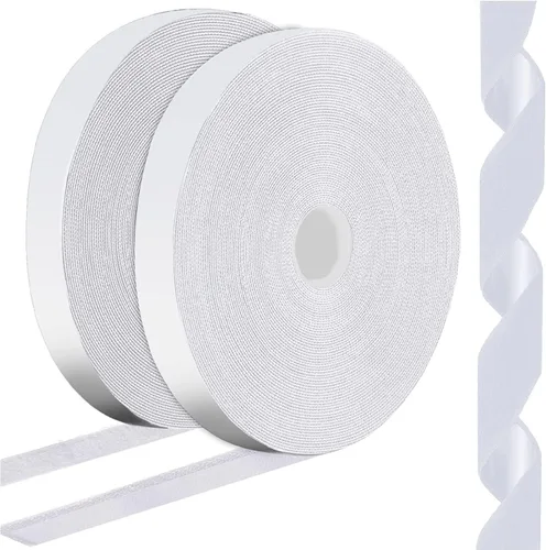 Vista 10 de Cinta de gancho y bucle resistente de 3/4 pulgadas x 82 pies, color negro, doble cara, para colgar cuadros, accesorios de TV, adhesivo de pared