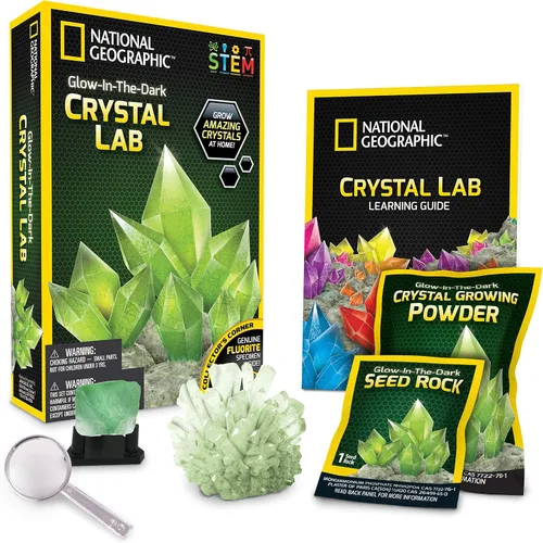 Set de cristal que brilla en la oscuridad para la ciencia en crecimiento por NATIONAL GEOGRAPHIC, Brilla en la oscuridad Verde que brilla en la