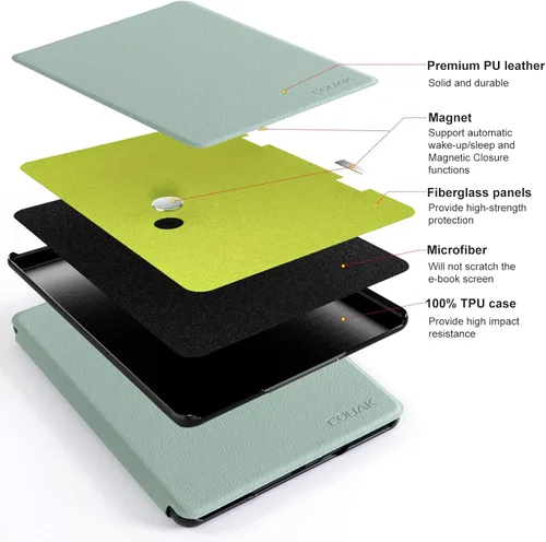 Vista 3 de CoBak Funda inteligente para Kindle Paperwhite de 6.8" de 11ª generación 2021 con función de encendido automático, ligera, delgada, de piel