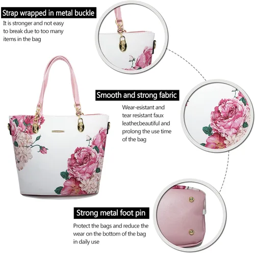 Vista 5 de 2E-youth Designer Purses and Handbags for Women Satchel Shoulder Bag Tote Top Handle Bag