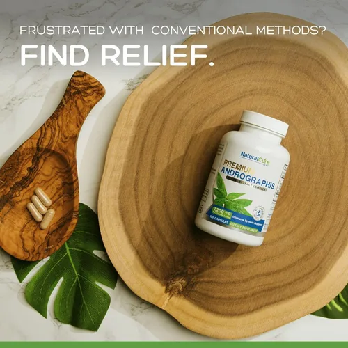 Vista 7 de Natural Cure Labs Extracto premium de Andrographis Paniculata 1,200 mg - 100 mg de andrografólidos estandarizados - Cápsulas veganas de apoyo