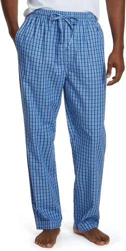 Vista 8 de Nautica pantalones de pijama para hombre, tejido suave, 100 % algodón, cintura elástica azul Depths