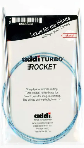 addi Turbo Sock Rockets - Aguja circular de 47 pulgadas (47.2 in); tamaño US 0 (0.079 in)