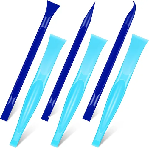 Vista 10 de Honoson - Herramienta de limpieza de raspador de plástico antiarañazos, 6 unidades, color blanco, azul y verde Blanco azul verde (White Blue Green)