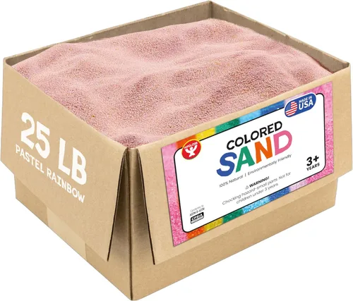 Vista 21 de Hygloss Products - Arena de juego de colores , balde de arena de manualidades colorido, 1 libra, arcoíris brillante