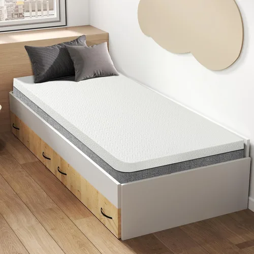 Vista 8 de Czpalo - Cubrecolchón de 3 pulgadas de espuma viscoelástica con gel, tamaño Twin, con funda de bambú refrescante, extraíble y lavable