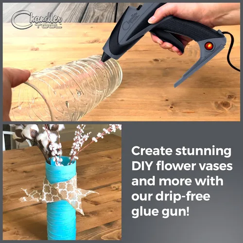 Vista 8 de Chandler Tool Pistola de pegamento caliente de tamaño completo y barras de pegamento para manualidades y bricolaje Pistola de silicona caliente