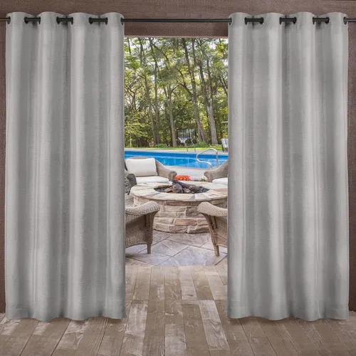Vista 12 de Exclusivas cortinas para el hogar, para interiores y exteriores, con textura de dos tonos y ojales en la parte superior