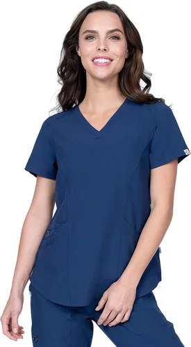 Vista 2 de Conjunto de ropa quirúrgica con cuello en V para mujer, 7 bolsillos, elástico en 4 direcciones, para dentista médico, spa, Elements Select ES2936