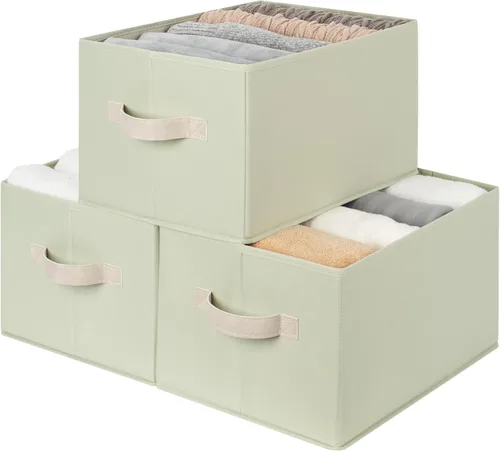 Vista 12 de StorageWorks - Canastas de almacenamiento para estantes, contenedores de tela plegables para armario con asas, contenedores de almacenamiento