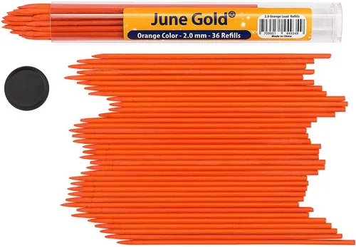 Vista 10 de June Gold repuesto de grafito resistente a quiebres con cómodo dispensador, Arcoiris (Rainbow)
