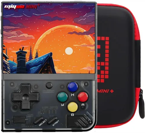 Vista 10 de Miyoo Mini Plus con estuche portátil, consola de juegos de mano retro, emulador de última versión con WiFi y RTC, pantalla IPS de 3.5’’ 640*480